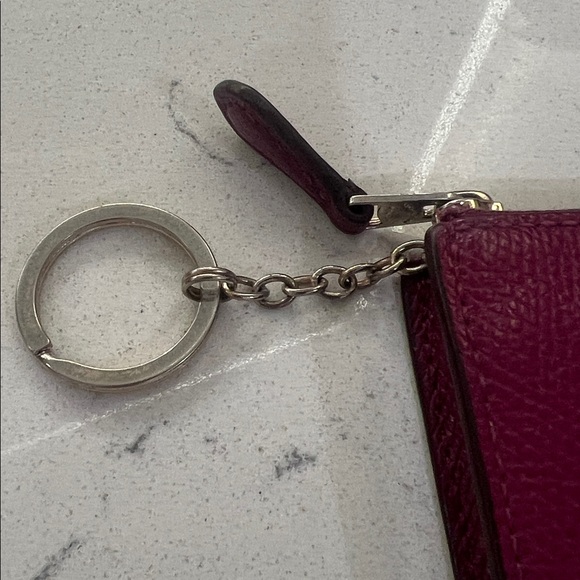 Coach Women's Burgundy Leather Wristlet - Picture 3 of 12
